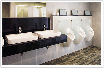 Clean Commercial Bathroom